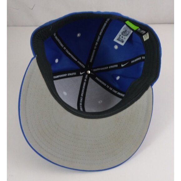Vintage Nike Blue Team Logo Embroidered Fitted Baseball Cap Size 6.78" S/M - Picture 6 of 9